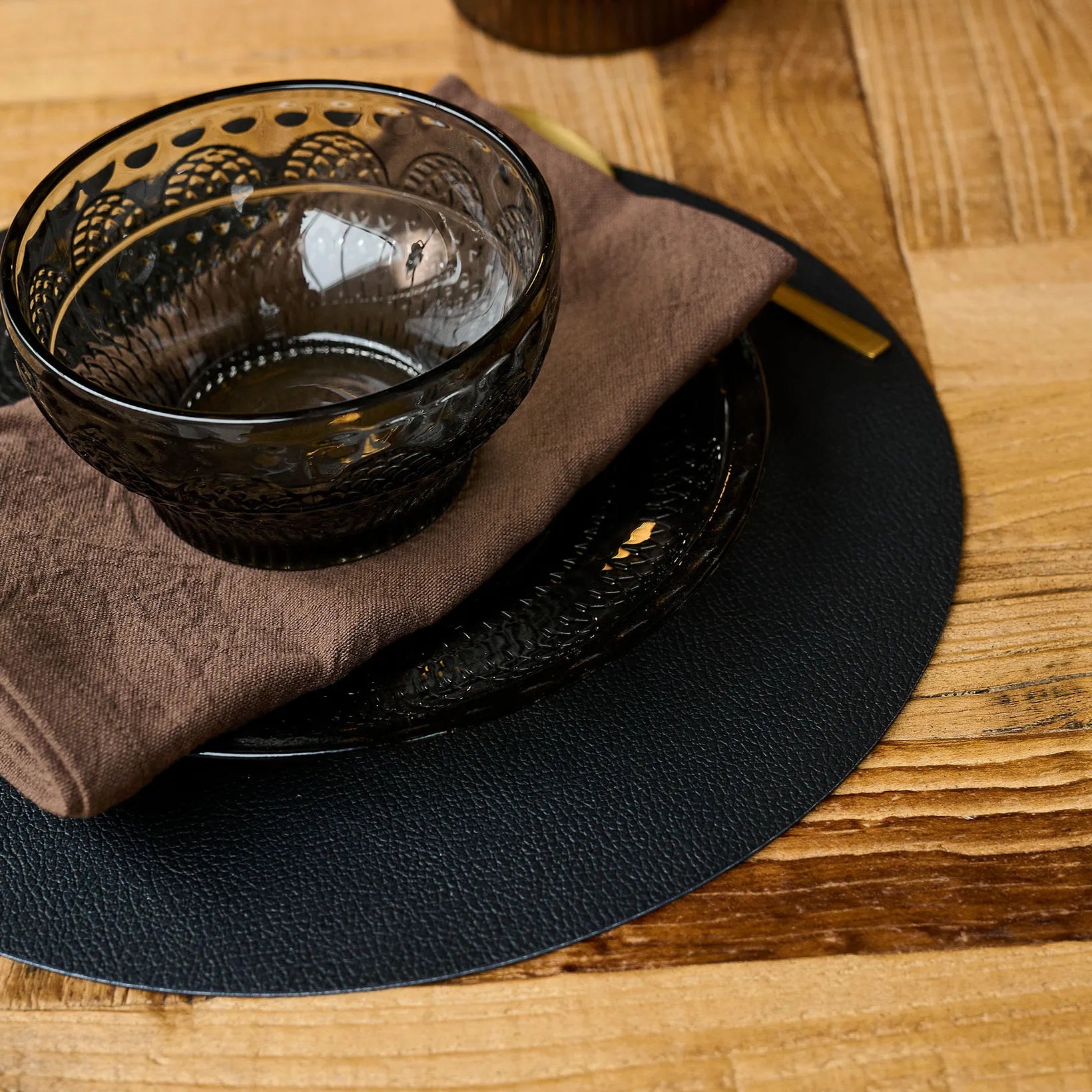 Wendbares Tischset Ø30 cm Schwarz